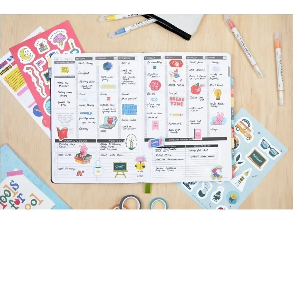 Passion Planner Tools for School Sticker Book nWT